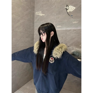 2025慵懒宽松温柔气质时尚百搭休闲简约纯棉华棉复合女卫衣 女款图片