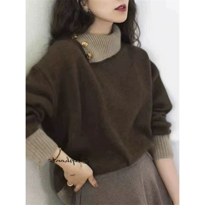 2025年秋季时尚百搭通勤简约休闲羊毛套衫，女装羊毛衫，朝辰羊绒