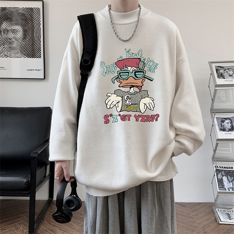 半高领毛衣男大码胖子针织衫毛线衣M18380-P45加绒款-P65,男装针织衫/毛衣,电商A040