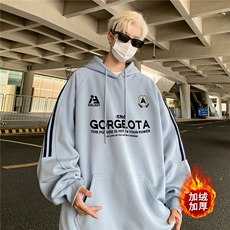 高品质！全棉重磅400克潮牌宽松三条杠连帽卫衣RH1403JR特p68，男装卫衣，星座610B-1
