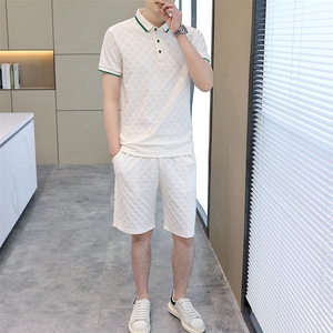 男士短袖T恤保罗polo衫2023夏季新款中年休闲男半袖翻领体恤套装图片