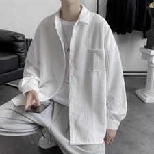 长袖衬衫男春季设计感小众痞帅衬衣港风日系潮流寸衫外套CS83-P42图片