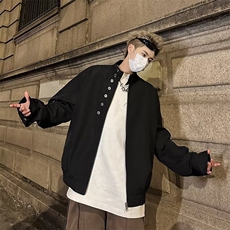 美式宽松潮牌夹克外套男纽扣设计款高街百搭上衣1001-1-PW004-P70，男装夹克，星座1001-1