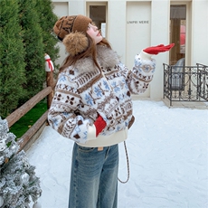 现货！放心推！费尔岛风大毛领羽绒服女2025新款女装白鸭绒外套，女装羽绒服，慧尚依恋