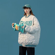 MY209-P135 爱心特种绣绗棉毛巾绣花撞色棒球服潮牌中性外套图片
