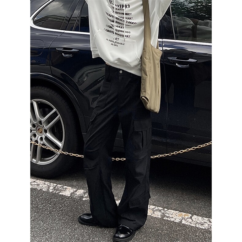 B221 美式ins高街暗黑多口袋直筒工装休闲裤 LK24153-P65 控88图片