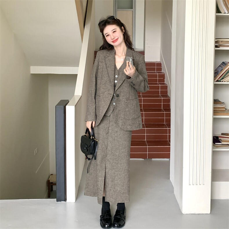西装7085-P155-K248,马甲7085N-P115-K188,半裙7085X-P115-K188,女装套装/套裙,2C016