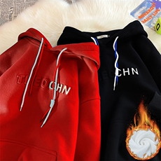 （主推黑色）秋冬港风ins连帽卫衣男大红色卫衣外套胖子男装外套，女装短外套，星座909-2（原星座717-2）