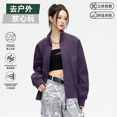 双拉链飞行夹克男美式立领外套春季新款户外冲锋衣潮JK02625-P73，男装夹克，星座308B-2