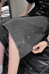 N02-P45 夏季新款排扣牛仔裤短裤男士五分裤大码宽松休闲韩版潮流图片