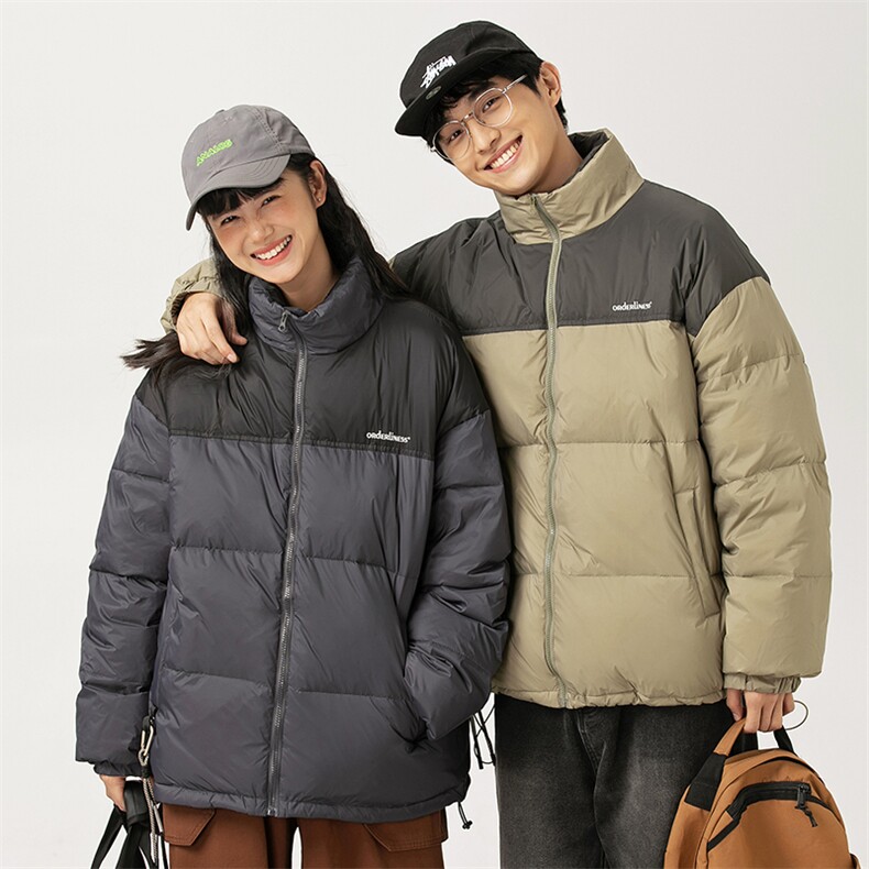 2026冬季新款男日系潮牌立领拼色白鸭绒羽绒服加厚外套YR10-F219,男装羽绒服,电商A101（原外27）
