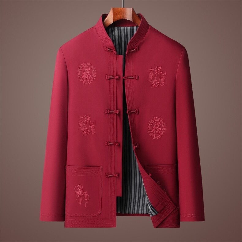 秋冬风男装刺绣中式唐装汉服夹克套装601-P155,男装夹克,星座1105-3