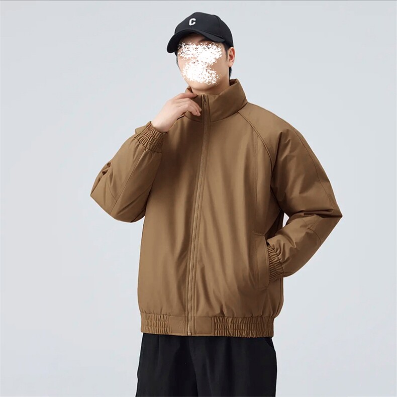 美式3D立体裁剪立领棉服男款秋冬季加厚保暖深灰色飞行员夹克棉衣,男装夹克,电商A001-1
