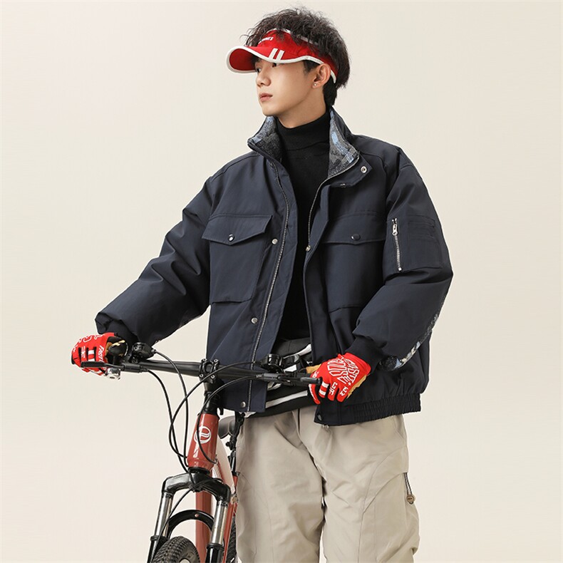 2025冬季新款男日系潮牌立领白鸭绒羽绒服加厚外套棉衣YR80-F265图片