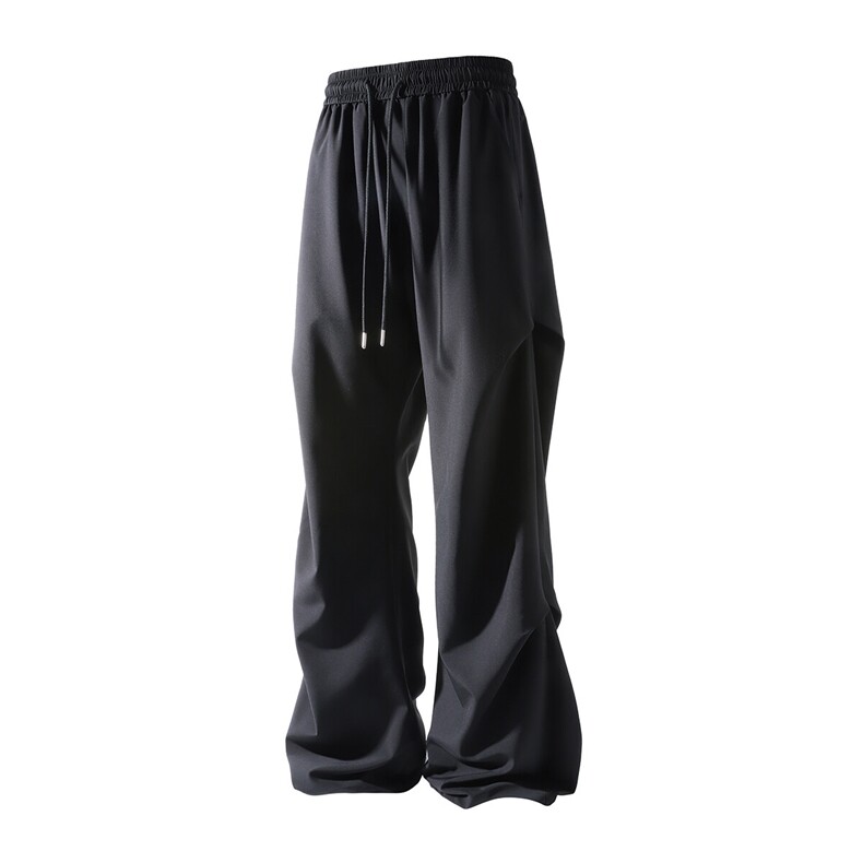 冰丝阔腿侧边褶皱休闲裤K012立体92%聚酯纤维8%氨纶(S-2XL)TP24,男装休闲裤,电商A088