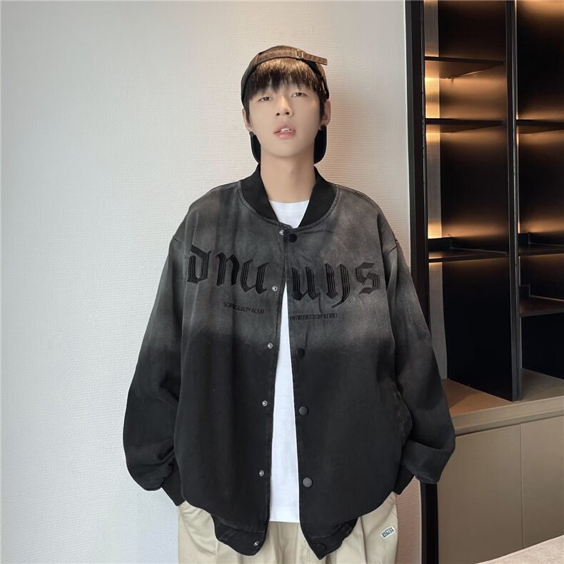 2026春复古牛仔夹克男街头涂鸦工装外套JK3315，男装夹克，星座1108
