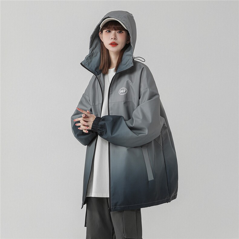 2025中性风山系防水冲锋衣渐变色夹克女大码M-5XL休闲JK77087P85,男装夹克,星座227-7