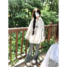 5453-P52原版做工前后刺绣纯棉华棉复合休闲卫衣薄款/加绒，女装卫衣/绒衫，星座617A-2