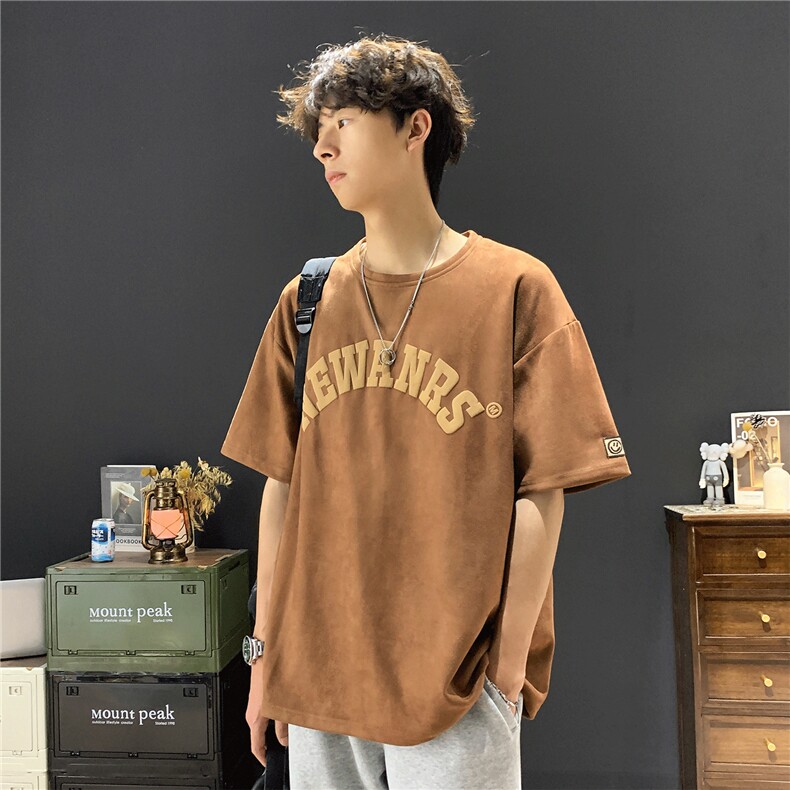 现货502-2-FT072-P38控58夏季发泡印花t恤300g重磅麂皮绒短袖男,男装T恤,星座502-2（原1014A）