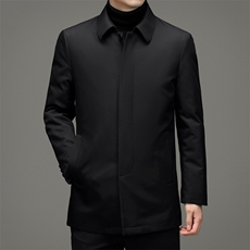 秋冬男士羽绒服中老年爸爸装商务休闲翻领衬衫外套A9605-P210，男装羽绒服，电商B212（原钱塘6029）