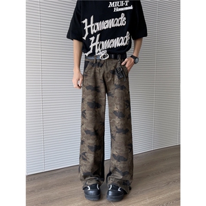 春夏美式直筒牛仔裤男女宽松休闲阔腿长裤潮N07812-P62图片