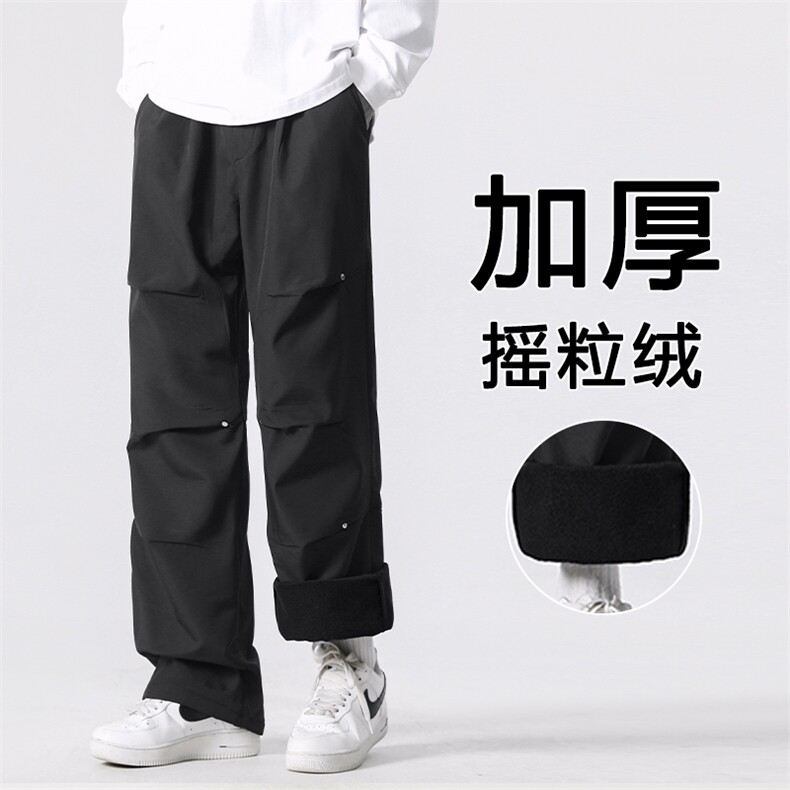 工装裤男新款秋冬季加绒加厚运动冲锋裤垂感休闲裤JR730-特批-45,男装休闲裤,星座718-1