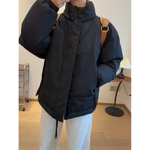 现货美式高街休闲夹克冬季立领纯色三防户外工装加厚棉服外套图片