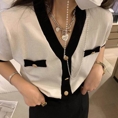 小香风拼色针织，女装，XTZ style