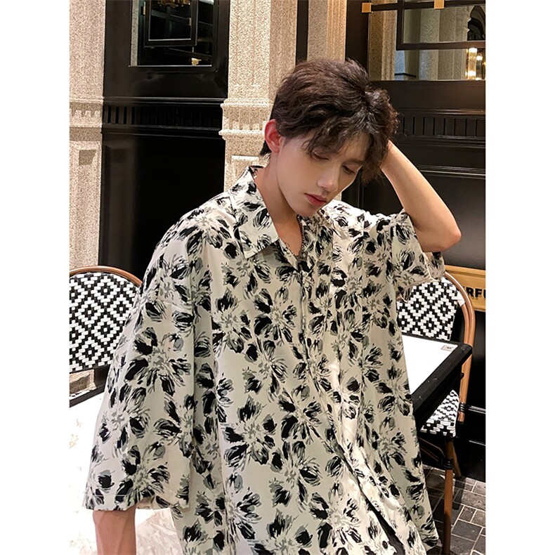 潮男碎花百搭衬衫A071-T21-P38,男装衬衫,电商A071