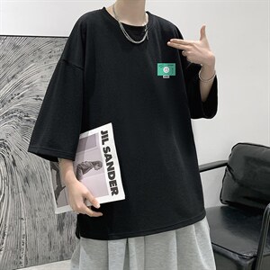 Q11264-P30春夏季七分袖t恤男大码五分袖男短袖中袖大皂风，男装T恤，电商A040