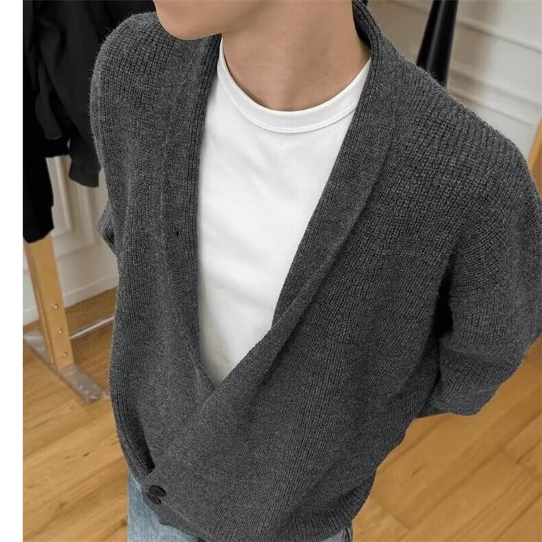 秋冬针织衫道袍毛衣开衫老钱百搭松弛感上衣外套男休闲24066-p58,男装针织衫/毛衣,星座1008