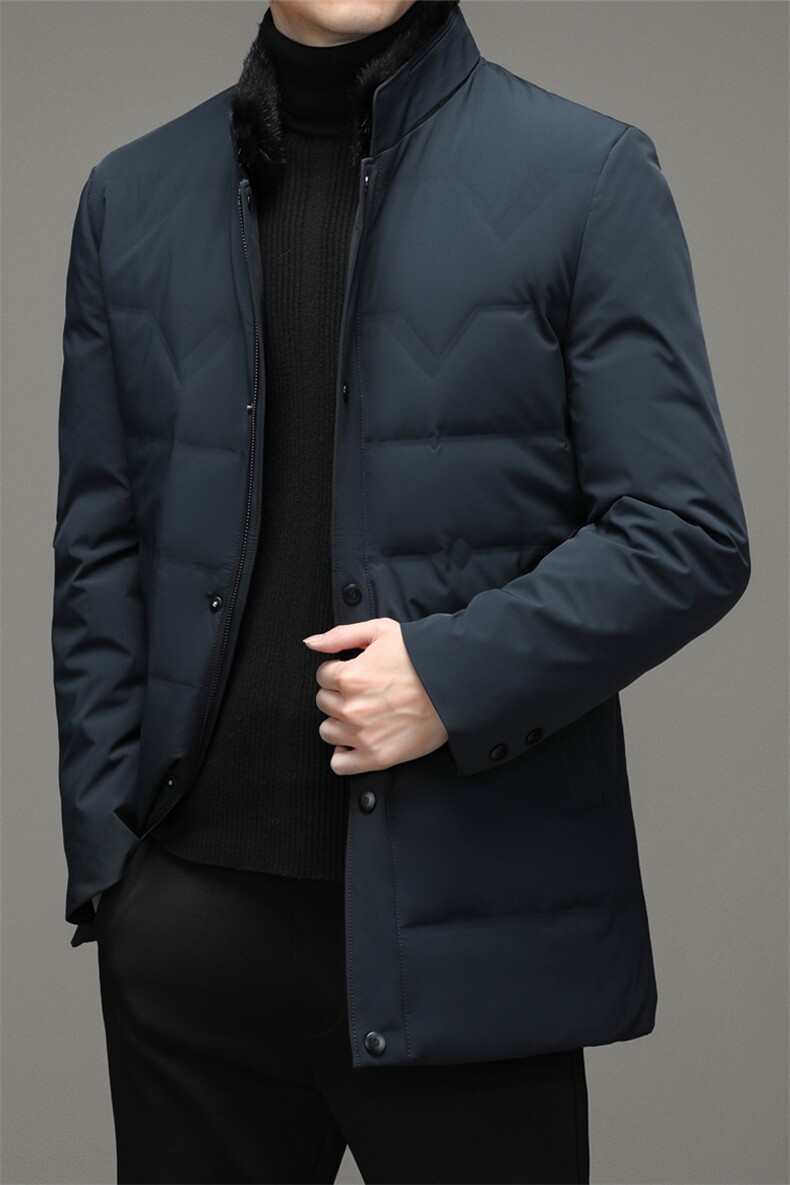 羽绒服外套男立领商务休闲中年男装冬季中老年爸爸装HL2166-P390图片