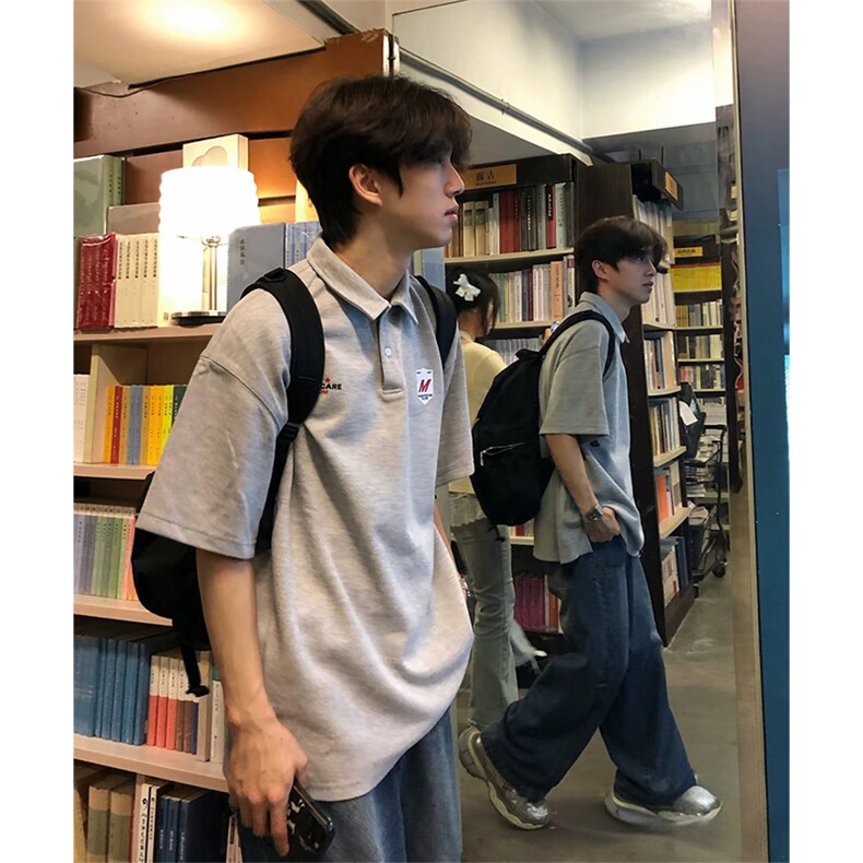 抖音得物供货 现货网眼透气翻领T恤美式宽松潮牌短袖POLO衫 APL12图片