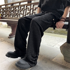 A316-1-K1240特P38控68无差价新款2024风盘扣肌理冰丝直筒裤，男装休闲裤，星座906（原电商a316-1）