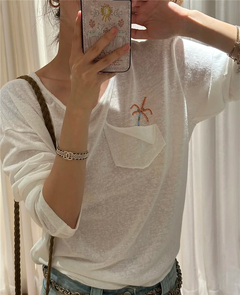 2025简约百搭清凉防晒T,女装T恤,湘姗