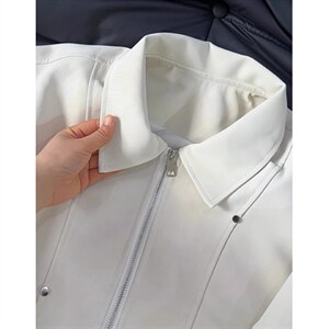 翻领皮衣夹克男春季新款潮高级感痞帅cleanfit短款外套 JF836，男装夹克，星座1116A（原606A-3）