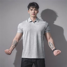 夏季收袖口新中式POLO衫短袖重磅高弹透气运动健身男士T恤TA67，男装Polo衫，星座1116A（原606A-3）