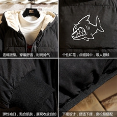 MY16041-P100加厚加绒连帽衣男大码服男面包服男砖墙挂拍，男装棉衣，电商A040A