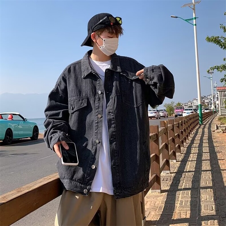 牛仔外套男秋季复古痞帅工装休闲夹克ins潮牌8819-P57图片