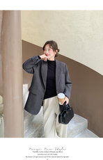 炸街小西服女冬灰色高级感巨好看的西装厚外套，女装西装，2C266