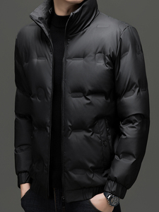 秋冬季新款羽绒服男士白鸭绒加绒潮服休闲立领潮流韩版保暖外套图片