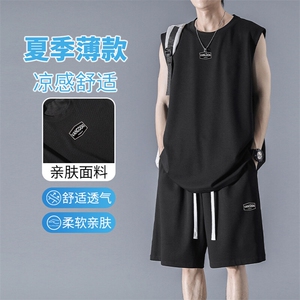 舒适透气薄款清凉抗皱休闲百搭冰丝时尚套装运动TZ83-特批68控109图片