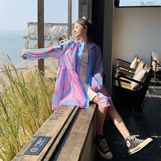 防晒衣女款夏季2025新款印花薄款透气旅游防晒披肩罩衫防晒服外套，女装防晒衣，帛香坊