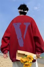 重磅宽松大码港风紫v印花圆领卫衣WY71-特p30（抖音不可售），男装卫衣，星座508（原C305）