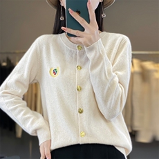 女士羊毛衫简约休闲舒适百搭羊毛开衫，女装羊毛衫，端硕羊绒