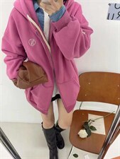 卫衣加绒开衫，女装卫衣/绒衫，寸汐