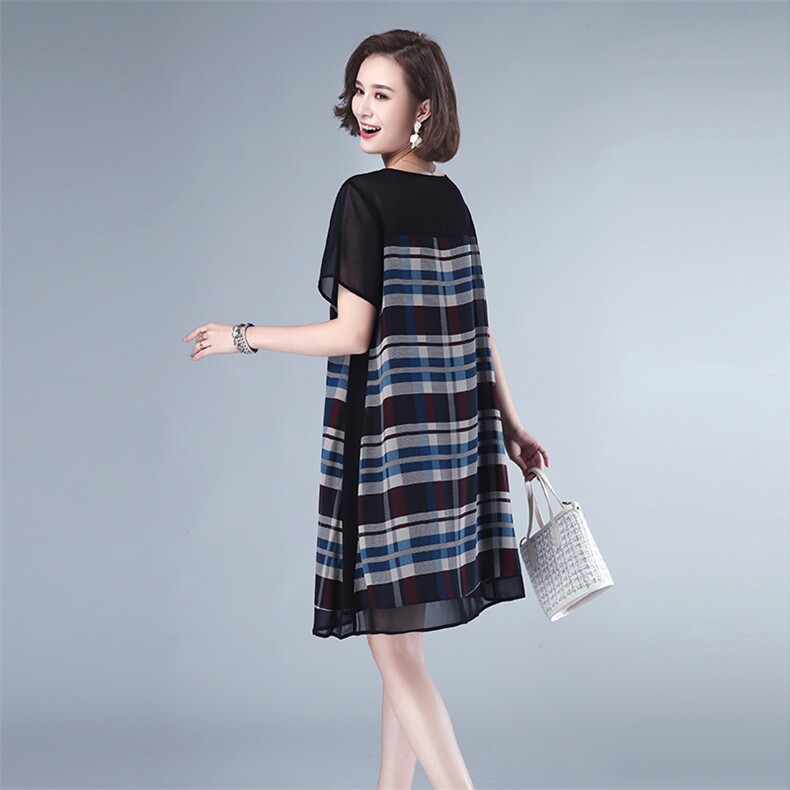 2021夏款新款拼接大码女装连衣裙251款,女装连衣裙,秋牧寒烟