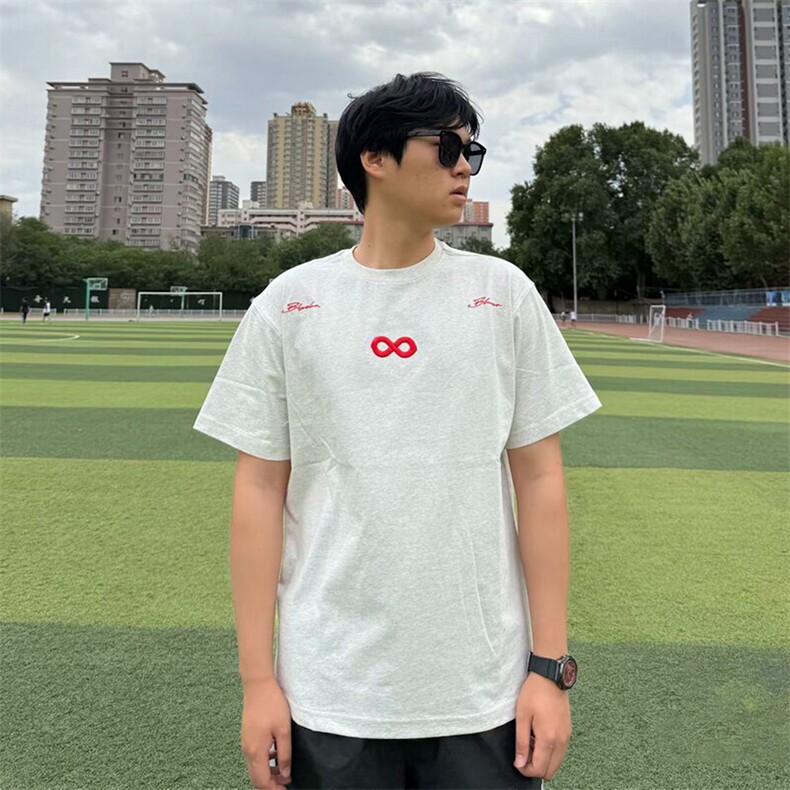 万针全刺绣解构设计260克重磅双纱纯棉高品质美式高街短袖T恤特35,男装T恤,电商A486