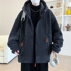 支持二开秋冬颗粒绒外套男女纯色连帽加绒加厚羊羔绒棉衣931-P110，男装棉衣，电商A441