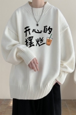 半高领毛衣男士大码针织衫男毛线衣男M18348-P45加绒款-P65，男装针织衫/毛衣，电商A040